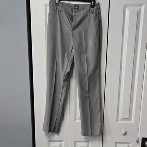 Lee Women's Gray Wrinkle-Free Straight Leg Pants